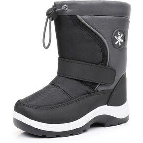 أحذية ثلج للأطفال والأولاد والبنات من Blikcon أحذية شتوية مقاومة للماء - مبطنة بالفرو الصناعي المخملي الدافئ، سحاب جانبي ونعل غير قابل للانزلاق (طفل صغير/طفل صغير) in Kuwait