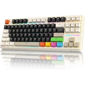 ATTACK SHARK X87 Wireless Gasket Mechanical Keyboard,TKL Tri-Mode BT5.0/2.4GHz/USB-C Gaming Keyboard,Hot Swappable,Side Printed PBT Keycaps,Pre-lubed Strawberry Switche RGB Backlit Keyboard-Blackberry in Kuwait