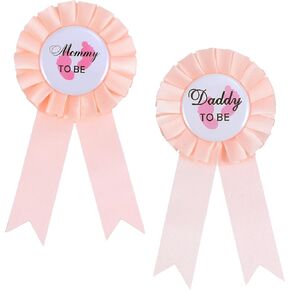 2Pcs Mommy and Daddy To Be Badge Pin, Mom & Dad to be Pin, New Dad Mom Gifts New Parent Gifts Buttons Brooch Pins Baby Shower Decorations Party Celebration, Rose Gold in Saudi Arabia