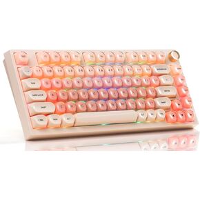 Costom Wk75 75 ٪ لوحة مفاتيح ميكانيكية ألعاب لاسلكية ، BT5.0/2.4 جيجا هرتز/USB-C ، مفاتيح خطية مخصصة مخصصة قابلة للتبديل مسبقًا ، هيكل حشية ، لوحة مفاتيح RGB لإضاءة Backs للكمبيوتر/الكمبيوتر المحمول/Xbox/PS4/PS5 (الأرجواني) in Kuwait