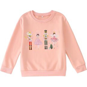 CM C & M WODRO الفتيات عيد الميلاد كسارة البندق البلوز Crewneck لطيف عيد الميلاد الباليه قميص طويل الأكمام الاطفال عطلة البلوز القمم in Kuwait
