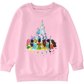 سويت شيرتات سحرية للفتيات: تيشيرت Magic Kingdom Prinecess Tshirt Fleece Princess Sweater Vacation Trip Pullover Top in Saudi Arabia