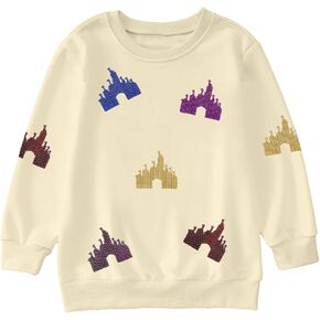 Magical Sweatshirts for Girl: Magic Kingdom Prinecess Tshirt Fleece Princess Sweater Vacation Trip Pullover Top in Kuwait