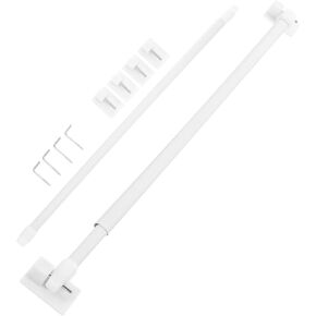 TIDTALEO Telescoping Tension Curtain Rod 30-45Cm Extendable Adjustable Window Café Rod Set of 2 Adhesive Hooks for Bathroom and Kitchen Use in Saudi Arabia