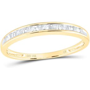 Jewels By Lux 14K Yellow Gold Womens Baguette Diamond Wedding Anniversary Band Ring 1/6 Cttw, Womens Size: 5-9 in Saudi Arabia