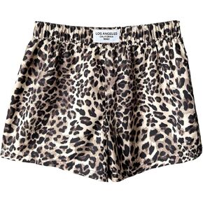 Girl's Leopard Print Casual Shorts Y2K Letter Patched Elastic Waist Summer Mini Shorts in Saudi Arabia