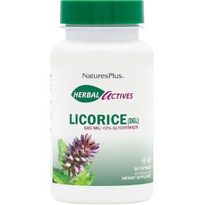 كبسولات عرق السوس العشبية (DGL) من NaturesPlus - 500 مجم، 60 مكمل نباتي - نباتي، خالي من الغلوتين - 60 وجبة in Kuwait