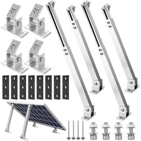 Adjustable Solar Panel Tilt Mount Brackets Aluminum Alloy Solar Panel Mounting Support up to 50 70 100 150 200 300 400 Watt Solar Panel for Flat Surface Roof RV Boat Off-Grid (Mount Only) Silver in Kuwait