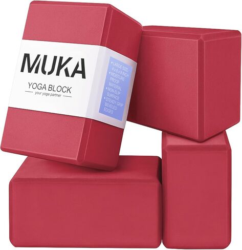 Muka Yoga Blocks 9 x 6 x 4 Inch, High Density EVA Foam Yoga Brick for Meditation, Pilates in Kuwait