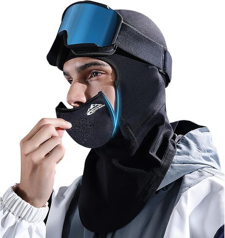 Thermal Ski Masks for Men,Thermal Face Mask for Men,Black Skimask,Ski Neck Gaiter,Snow Boarding Gear in Saudi Arabia