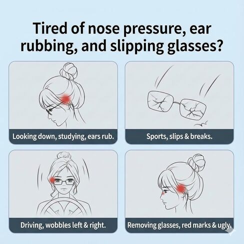 Fit for RayBan Wayfarer Eyeglass Nose Pad,Fit for Ray-Ban Meta Wayfarer/Headliner/Skyler Smart Glasses Retainers Sets,40Pack Adhesive Glasses Nose Pads+8 Round Ear Grips+8 Glasses Temple Tips Sleeve. in Kuwait