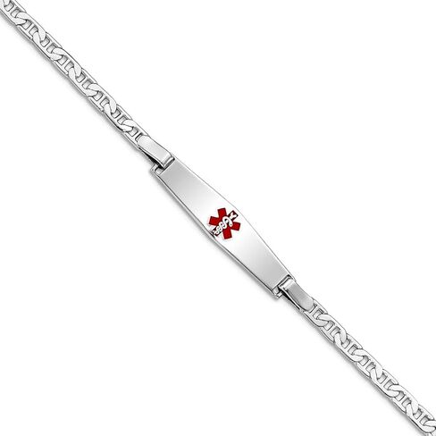 JewelryWeb 925 فضة مصقولة معرف طبي بحري سفينة مارينر مرساة ربط سوار جراد البحر مخلب تحديد الهوية - سوار للنساء in Saudi Arabia