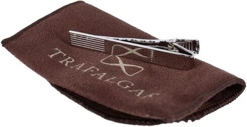 Trafalgar Men's Engine Turned Sterling Silver Lined Engraveable Tie Bar in Saudi Arabia