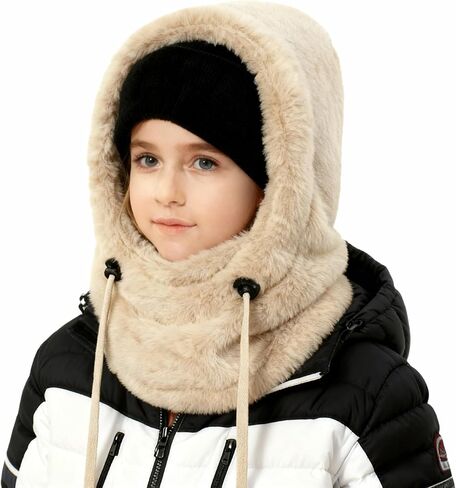 Kids Balaclava Winter Ski Mask for Boys Girls, Windproof Face Masks Hooded Scarf Cold Weather Gear Neck Warmer Hat in Saudi Arabia
