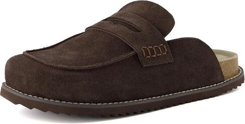 قباقيب من جلد الغزال بتصميم Wally Loafer للرجال من CUSHIONAIRE، أحذية رجالي سهلة الارتداء بدون ظهر للاستخدام الداخلي والخارجي مع وسادة قدم مبطنة in Kuwait