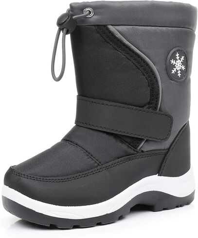 Blikcon Kids Boys Girls Snow Boots Water-resistant Winter Boots - Warm Plush Faux Fur Lined, Side Zipper & Non-Slip Sole (Toddler/Little Kid) in Saudi Arabia