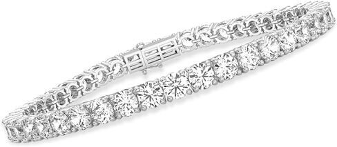 Diamond2Deal 14k White Gold Round Cut Lab Grown Diamond Tennis Bracelet Gift (4 ct, Color-D, Clarity- VS) in Saudi Arabia