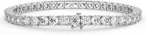 Diamond2Deal 14k White Gold Round Cut Lab Grown Diamond Tennis Bracelet Gift (4 ct, Color-D, Clarity- VS) in Saudi Arabia