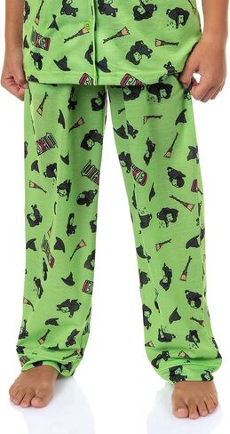 INTIMO Wicked Girls’ Elphaba Pajamas Chibi Broom Hat Button-Up Shirt Pajama Set for Kids in Saudi Arabia