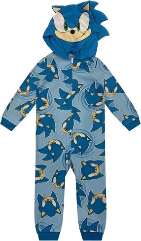 Shadow & Sonic The Hedgehog Kids Onesie Pajamas - Boys Long Sleeve Zip Up Hooded Blanket Sleep - One Piece Costume - Official in Saudi Arabia