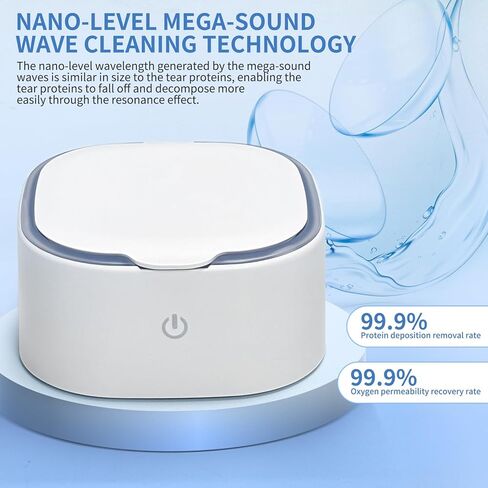 Contact Lens Cleaner, Ultrasonic Rigid Contact Lens Cleaner with USB Charger for OK Lenses, RGP, Colored and Soft Lenses (White) in Saudi Arabia