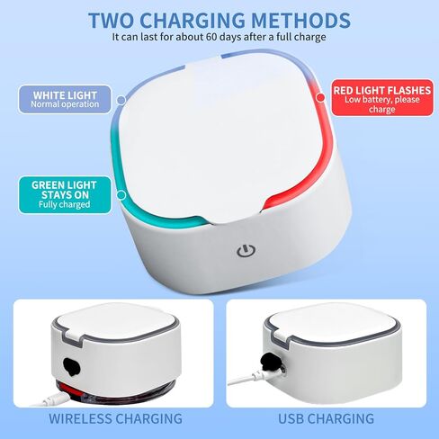 Contact Lens Cleaner, Ultrasonic Rigid Contact Lens Cleaner with USB Charger for OK Lenses, RGP, Colored and Soft Lenses (White) in Saudi Arabia