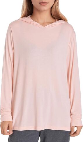 Latuza Women's Bamboo Viscose Pajama Lounge Top Long Sleeve Hooded Sleep Shirt in Saudi Arabia