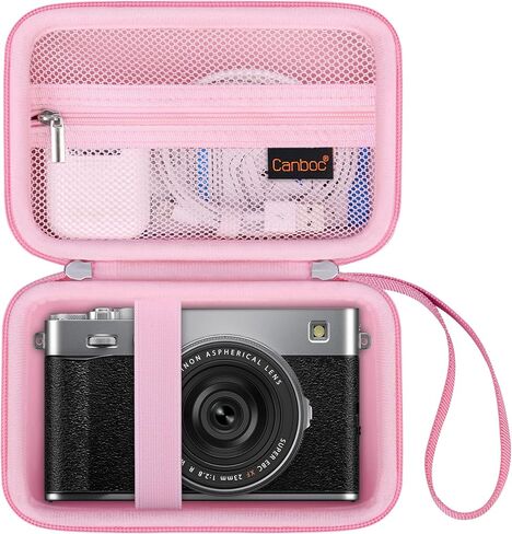 Canboc Carrying Case for KODAK Mini 2 ERA/KODAK Mini Shot 2 ERA 4PASS 2-in-1 Instant Camera and Photo Printer, Zipper Mesh Pocket fit Photo Paper, USB Cable, Black (Case Only) in Kuwait