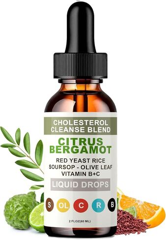 RESONA Red Yeast Rice Drops - High Absorption Cholesterol Support Blend with Citrus Bergamot, Olive Leaf & Soursop - Natural, Non-GMO, Vegan - 2 fl oz (1) in Saudi Arabia