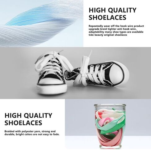 2 Pairs Flat Shoe Laces for Sneakers 5/16" Wide Athletic Shoelaces Boot Strings in 24"-79" for Kids Adults in Saudi Arabia