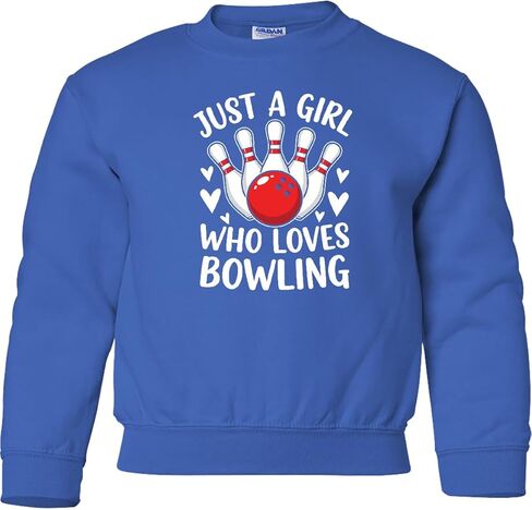 inktastic Just a Girl Who Loves Bowling Youth Sweatshirt in Saudi Arabia
