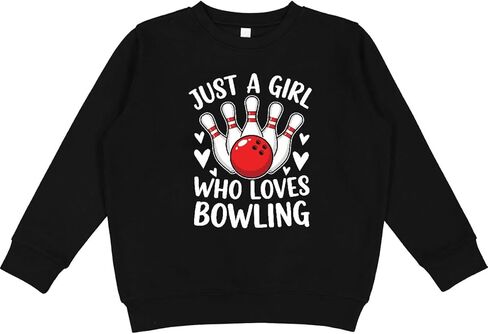 inktastic Just a Girl Who Loves Bowling Youth Sweatshirt in Saudi Arabia