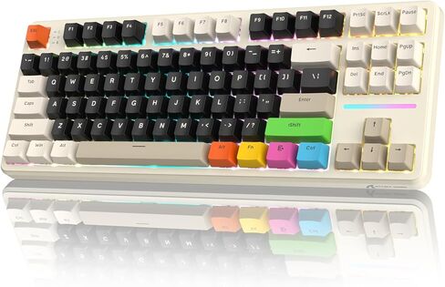 ATTACK SHARK X87 Wireless Gasket Mechanical Keyboard,TKL Tri-Mode BT5.0/2.4GHz/USB-C Gaming Keyboard,Hot Swappable,Side Printed PBT Keycaps,Pre-lubed Strawberry Switche RGB Backlit Keyboard-Blackberry in Kuwait