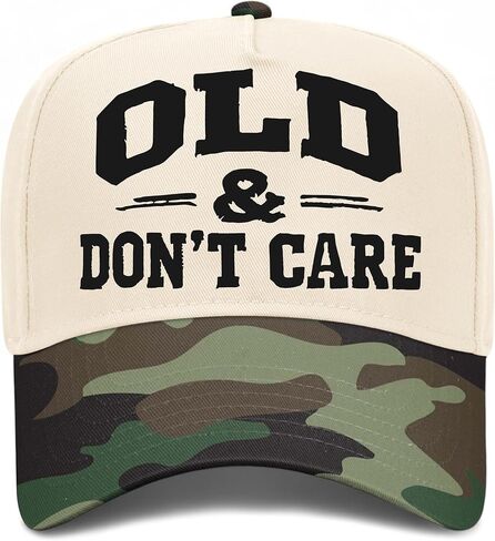 Old & Don't Care Hat | Funny Premium Adjustable Snapback Baseball Vintage Trucker Hats for Men & Women in Saudi Arabia