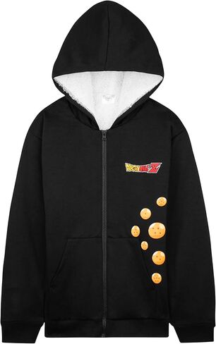 Dragon Ball Z Hoodie for Boys Teens, 9-16 Years, Fleece Sweatshirt Sherpa Hooded Jacket Zip Up Hoodie, Anime Gifts for Boys in Saudi Arabia
