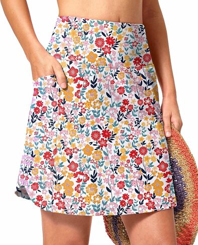 Viodia Women's 18" Long Swim Skirt with Pockets High Waisted Tummy Control Bathing Suit Bottoms Modest Swimsuits with Skirts in Saudi Arabia