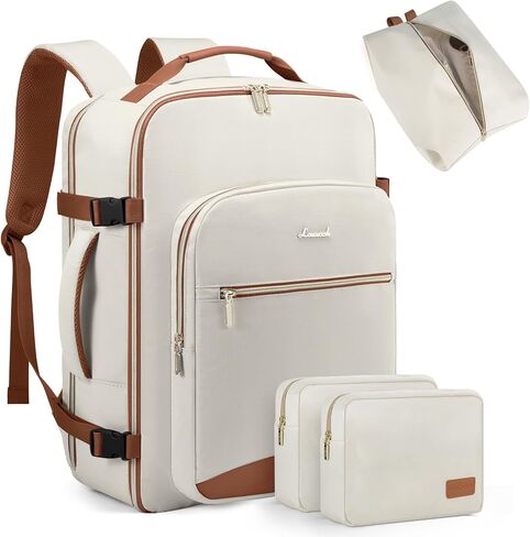 LOVEVOOK 40L Travel Backpack for Women Men,Waterproof Airline Approved Carry On Luggage Travel Essentials,TSA Carry On Backpack Personal Item Travel Bag Suitcase with 3 Packing Cubes,Weekender,Daypack in Saudi Arabia