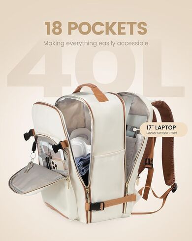 LOVEVOOK 40L Travel Backpack for Women Men,Waterproof Airline Approved Carry On Luggage Travel Essentials,TSA Carry On Backpack Personal Item Travel Bag Suitcase with 3 Packing Cubes,Weekender,Daypack in Saudi Arabia