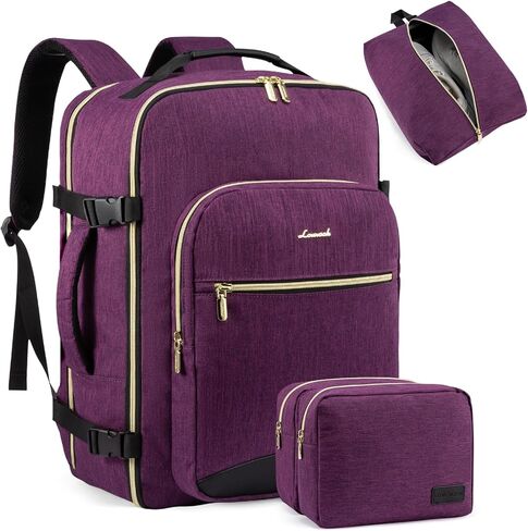 LOVEVOOK 40L Travel Backpack for Women Men,Waterproof Airline Approved Carry On Luggage Travel Essentials,TSA Carry On Backpack Personal Item Travel Bag Suitcase with 3 Packing Cubes,Weekender,Daypack in Saudi Arabia
