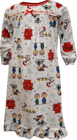 Peanuts Boys Girls Matching Flannel Winter Christmas 2 piece Pajama Set or Nightgown in Saudi Arabia