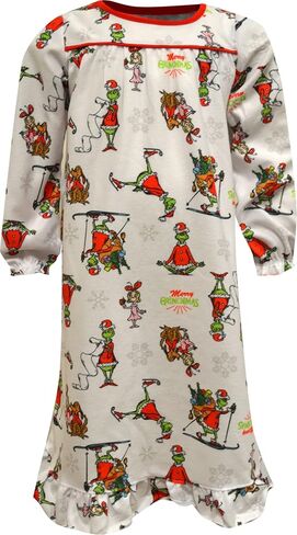 Komar Kids Baby Girl's Grinch Nightgown (Toddler) White 3T in Saudi Arabia