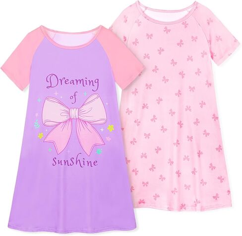 Beinou Girls Nightgowns Toddler Princess Nightgown Sleepwear Night Gowns Sleep Dress 2Pcs for Kids Girls 2-9 Years in Saudi Arabia