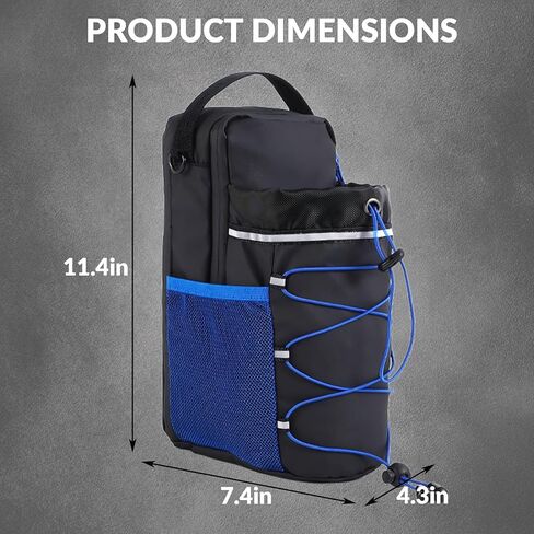 Magnetic Gym Bag for Men & Women, 40 oz Magnet Water Bottle Holder with Detachable Strap & Phone Pockets, Small Sports Duffel for Gym, Travel, Concerts, Walking, Black/Blue in Saudi Arabia