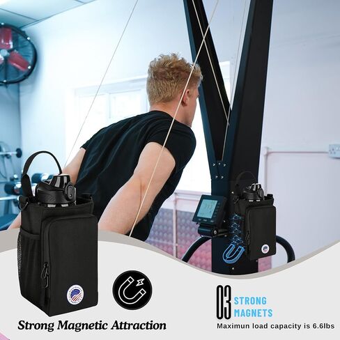 Magnetic Gym Bag and Bottle Bag, Magnatic Sport Bag For Men and Women Sling Gym Baag Travel Work with Water Bottle Holder, Phone Pockets Magnetic Attachment, Water Bottl Carrier Holder in Saudi Arabia