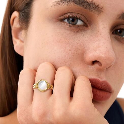 YeGieonr Gold Rings for Women Trendy Non Tarnish Chunky Gold Plated Ring, Waterproof Stainless Steel Gold Jewelry Gift in Saudi Arabia