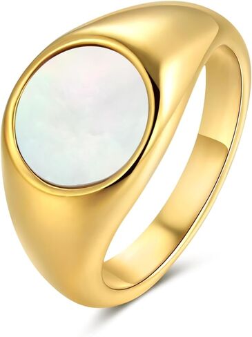 YeGieonr Gold Rings for Women Trendy Non Tarnish Chunky Gold Plated Ring, Waterproof Stainless Steel Gold Jewelry Gift in Saudi Arabia