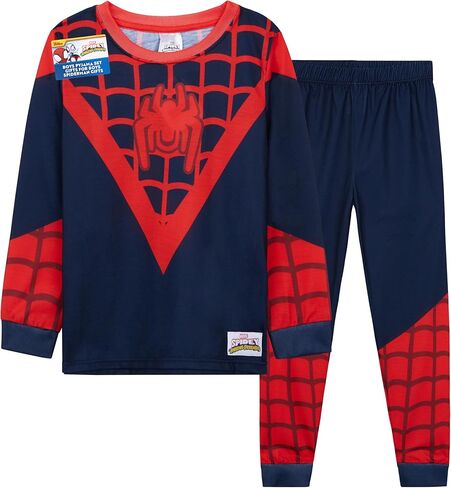 Get Trend Ghost Spider & Spidey 2 Pc Pajama Set for Boys Girls 3–8 Years, T Shirt PJ Pants Lounge Set Gifts for Boys in Saudi Arabia