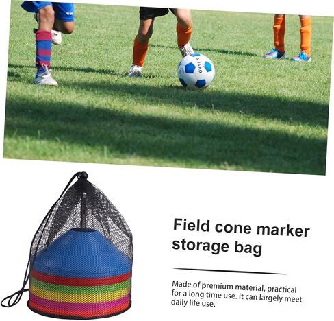 Angoily 4pcs Logo Disc Storage Mesh Pocket Bag Cone Holder Mesh Bag for Outdoor Sports Sports Supplies Drawstring in Saudi Arabia