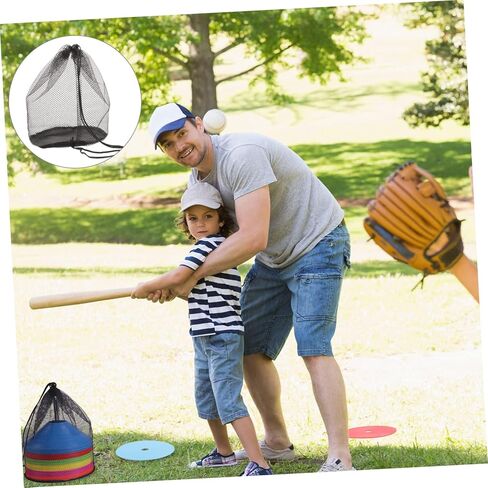 Angoily 4pcs Logo Disc Storage Mesh Pocket Bag Cone Holder Mesh Bag for Outdoor Sports Sports Supplies Drawstring in Saudi Arabia