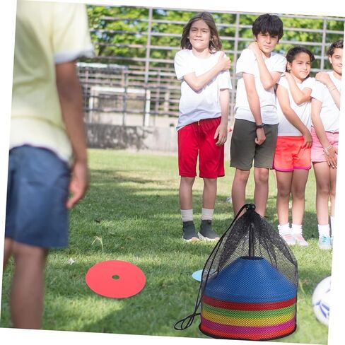 Angoily 4pcs Logo Disc Storage Mesh Pocket Bag Cone Holder Mesh Bag for Outdoor Sports Sports Supplies Drawstring in Saudi Arabia